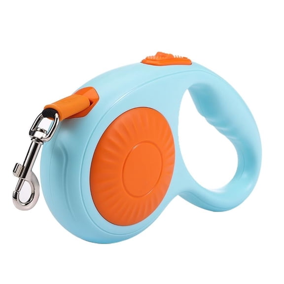 Retractable Dog Leash for Small Medium Dogs with Anti-Slip Soft Grip, 360° Tangle Free, Strong Nylon Tape, One-Handed Brake, Pause, Lock (Orange)
