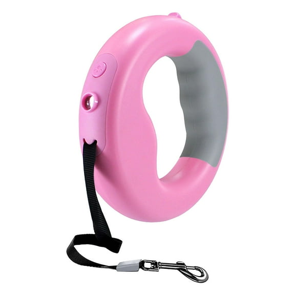Retractable Dog Leash with LED Flashlight Comfort Grip Extending Leash Tape 10 ft Traction Rope Pet Walking Leash for Small Dogs Pink