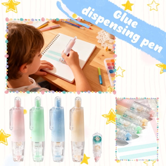 Retractable Double Sided Tape Runner Plastic Refillable Adhesive Tape Roller Glue Tape Roller for Scrapbook Supplies DIY Accessories Blue 4.3 In