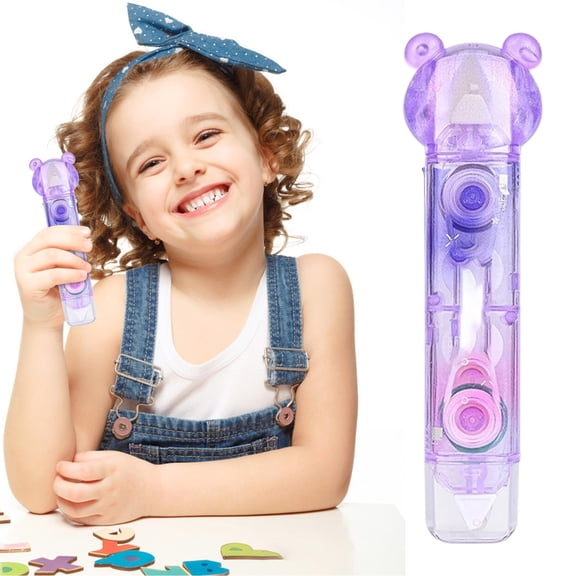 Retractable Double Tape Roller - Glue Tape Pen with 2-in-1 Adhesive and Correction Tape - Compact Design for Office Home and Craft Projects - 1 Pack - Dream Purple