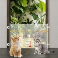thumbnail image 1 of Retractable Drill-Free Pet Gate - Transparent PVC Adjustable Barrier for Doors/Stairs, Anti-Climbing Net with Pet Door, Lightweight Easy-Clean Fence for Cats & Dogs, 1 of 6