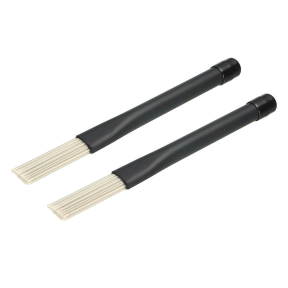 Retractable Drum Brushes Percussion Brush Nylon Stick White for Jazz Acoustic Band with Storage Bag 2pcs