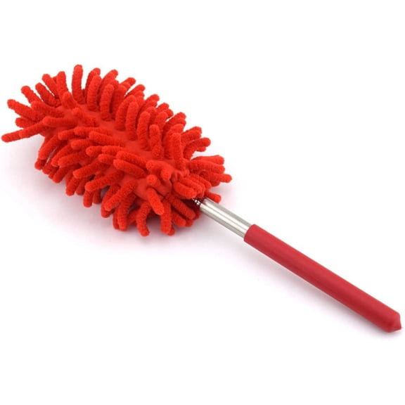 Retractable Duster Dust Brush Extendable Cleaning Handle Microfiber Duster Foldable Cleaning Brush,Easy to Catch and Remove Dust,Green