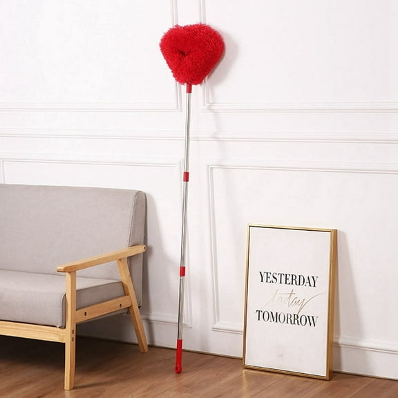 Retractable Duster Stainless Steel Long Handle Dusting Brush Car Household Cleaning Tools Red
