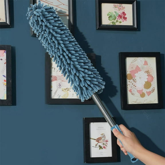 Retractable Dusting Duster with Soft Fiber - 65% Cotton 35% Linen - Extends to 39.37in - Gentle on Furniture - Lightweight & Space-Saving - Ideal for Home & Office Cleaning