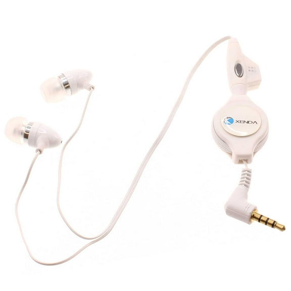 Retractable Earphones for Consumer Cellular ConnectPad - Wired Headphones Handsfree Mic Headset 3.5mm Earbuds Earpieces