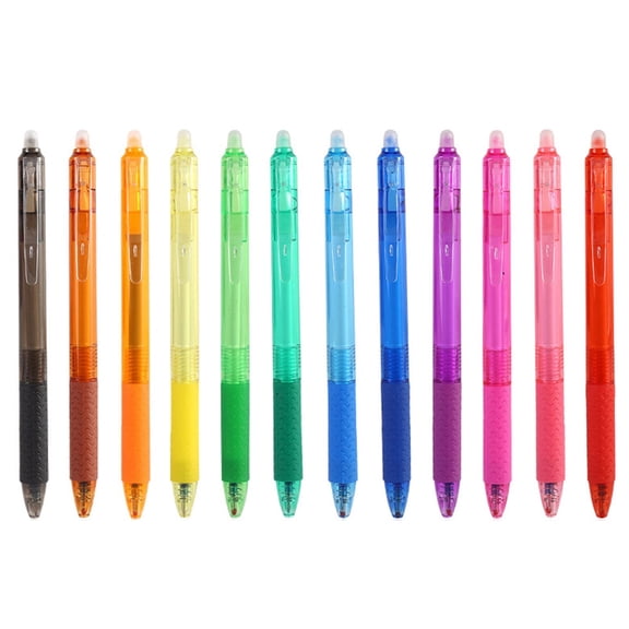 Retractable Erasable Gel Pens, Ongmies Erasable Pens Erasable Gel Pens 12 Pack Eraseable Pens Erasable Colored Pens Ink Colorful Eraser Pen