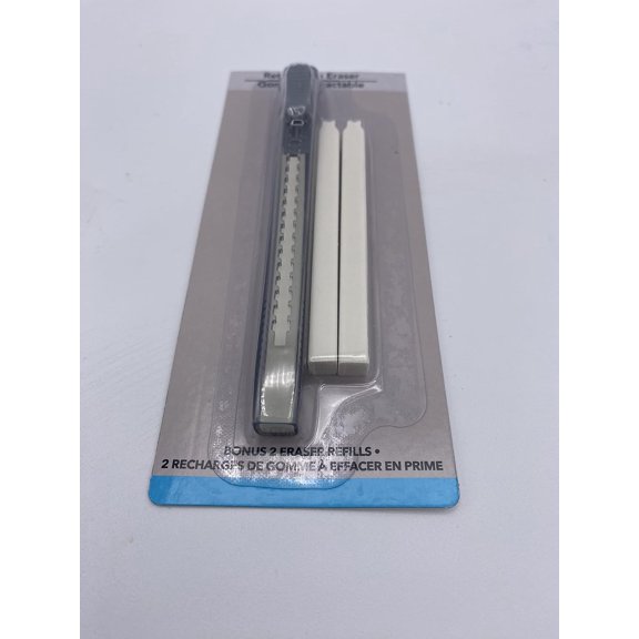 Retractable Eraser Pens with 2 Refills, 4.75 in. Including 2 Eraser Refills. (Gray)