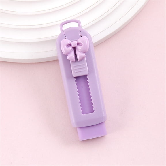 Retractable Eraser, Push Pull Cute Eraser, Clean Erasing Tool, Bow Design, 5 Pack