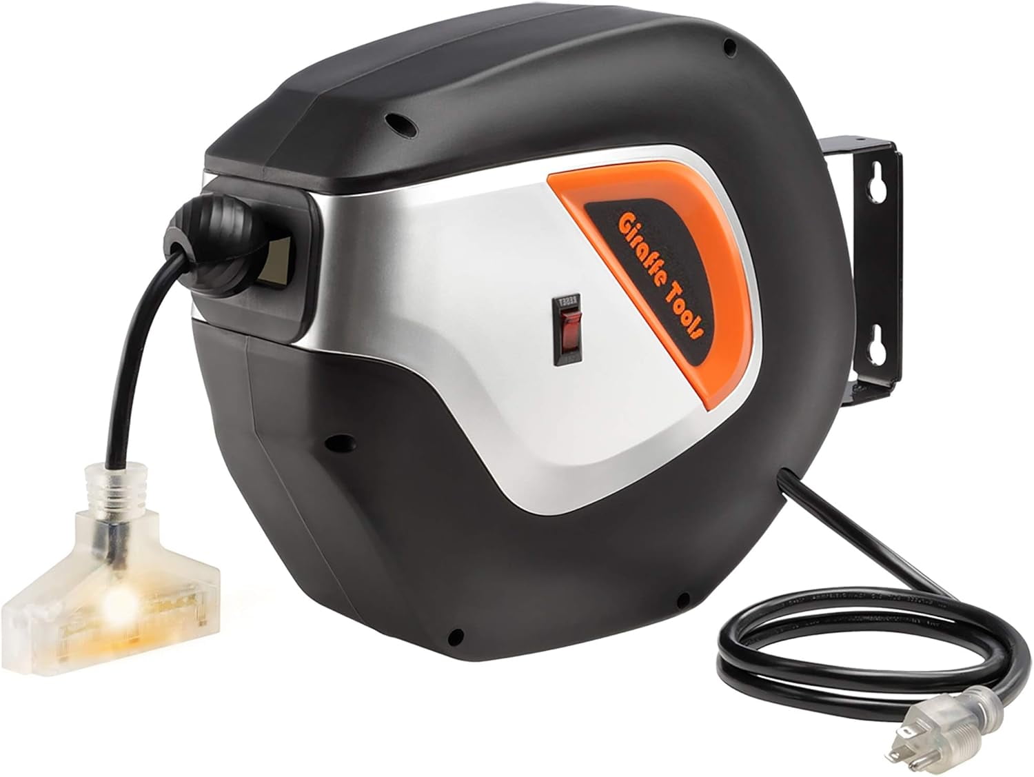 Retractable Extension Cord Reel, 40FT Power Cord Reel with 16/3AWG x 40ft SJT, Ceiling/Wall