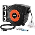 Retractable Extension Cord Reel, 50 FT Heavy Duty Power Cord, 14AWG/3C