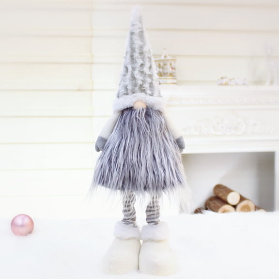 Retractable Faceless Doll Home Hotel Supermarket Christmas Scene Decoration Dwarf Doll White 32026