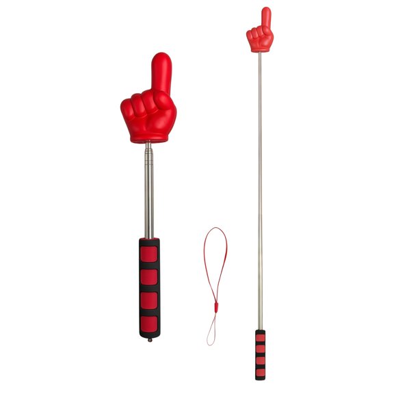 Retractable Finger Pointer Stick, Telescopic Teacher Presentation Wand with Soft Nonscratch Tip, Ergonomic Grip, Stainless Steel Rod for Whiteboard Classroom Meeting Office Guidance Aid