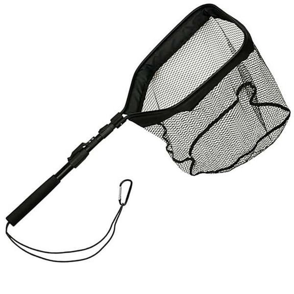 Retractable Fishing Net Telescopic Folding Landing Net Pole Folding Landing Net Fishing Black,1 x Fishing Net,Black