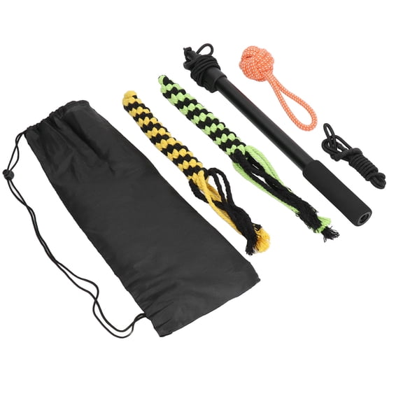Retractable Flirt Pole Toy for Dogs Interacting and Training, Multipurpose Heavy Duty Extendable Teaser Wand with 3 Cotton Rope Replacement Heads, 15.7-39.8 inches / 40-101 cm