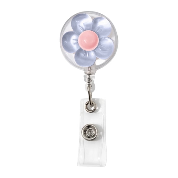 Retractable Flower Badge Holder For Nurse, 3D Cartoon Flora Chest Card Clip With Easy Pull Buckle