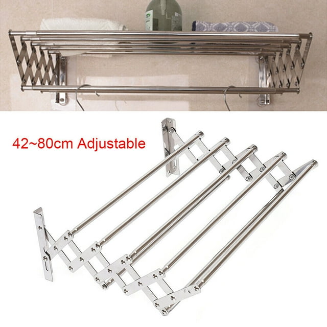 Retractable Foldable Towel Shelf Stainless Steel Wall Mounted Accordion ...