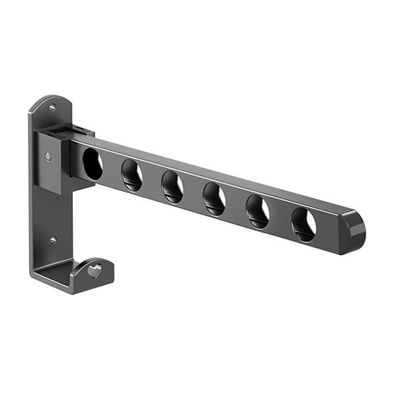 Retractable Folding Wall Hanger, Folding Clothes Hanger Rack, Clothes Storage Organizer, Laundry Hanger, Sturdy Hanging Dryer Rack Clothes Hooks of Metal (Matte Grey) 4.81x1.18x9.84"