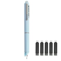 Retractable Fountain Pen Set – Medium Nib Signature Pen with 5 Black Ink Cartridges – Smooth No-Leak Writing for Office, Journaling & Calligraphy