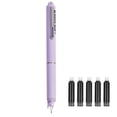 thumbnail image 1 of Retractable Fountain Pen with Comfort Grip and 5 Refillable Ink Cartridges Smooth Writing Tool for Students 5.3 inches, 1 of 4