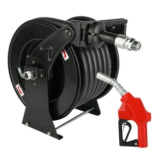 Fuel Diesel Hose Reel Retractable 1 x 33' with Fueling Nozzle,Auto Rewind  Spring Driven,300 PSI Industrial Heavy Duty Steel Construction Reels for  Truck Farm Aircraft Ship Vehicle Tank Trailer 