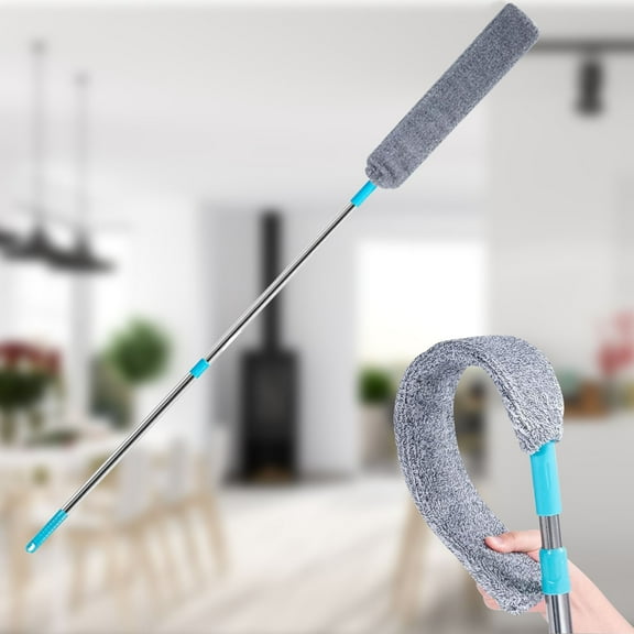 Retractable Gap Dust Cleaner, Under Appliance Cleaning Tool, Flat Duster for Under Refrigerator Fridge Stove Couch Bed, Skinny Thin Duster for Tight Spaces, 3.3x48.5"