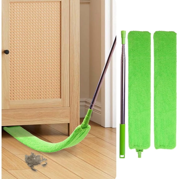 Retractable Gap Dust Cleaner Under Appliance Cleaning Tool, Flat Duster for Under Refrigerator Fridge Stove Couch Bed, Skinny Thin Duster for Tight Spaces