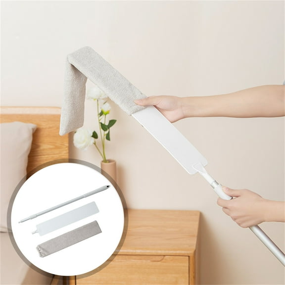 Retractable Gap Dust Cleaner Cleaning Tools with 2 Microfiber Dusting Cloths Long Handle 57.87inches Washable and Retractable Duster Brush for Cleaning Under Appliances Furniture Couch Fridge