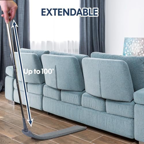 Retractable Gap Dust Cleaner with Extension Pole, Cleaning Tools with 3 Microfiber Dusting Cloths, Extendable Long Handle Duster for Cleaning Under Refrigerator Furniture Appliance