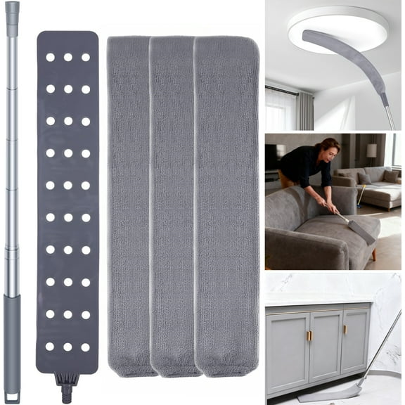 Retractable Gap Dust Cleaner with 3 Microfiber Dusting Cloths 60 Inches Long Handle Washable Duster Brush for Hard to Reach Spaces