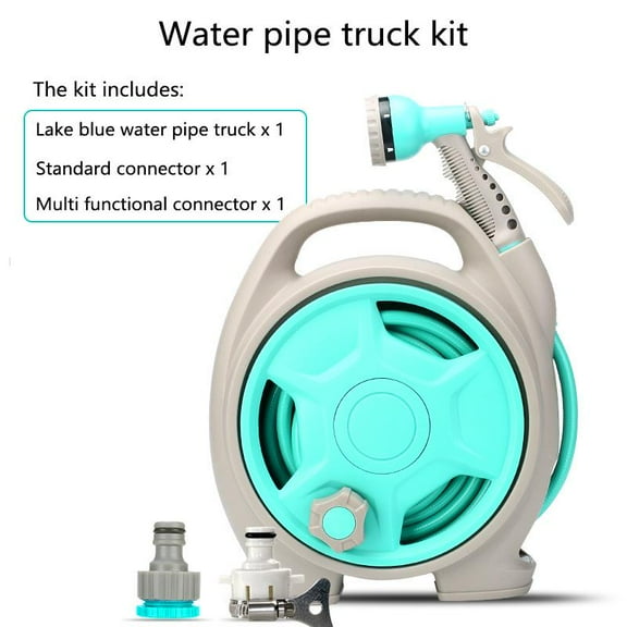 Retractable Garden Hose Reel, 50ft Garden Hose Reel for Outdoor Use, Lightweight Portable Hose Reel Great for Patio Watering - Blue/Green/Rose Red