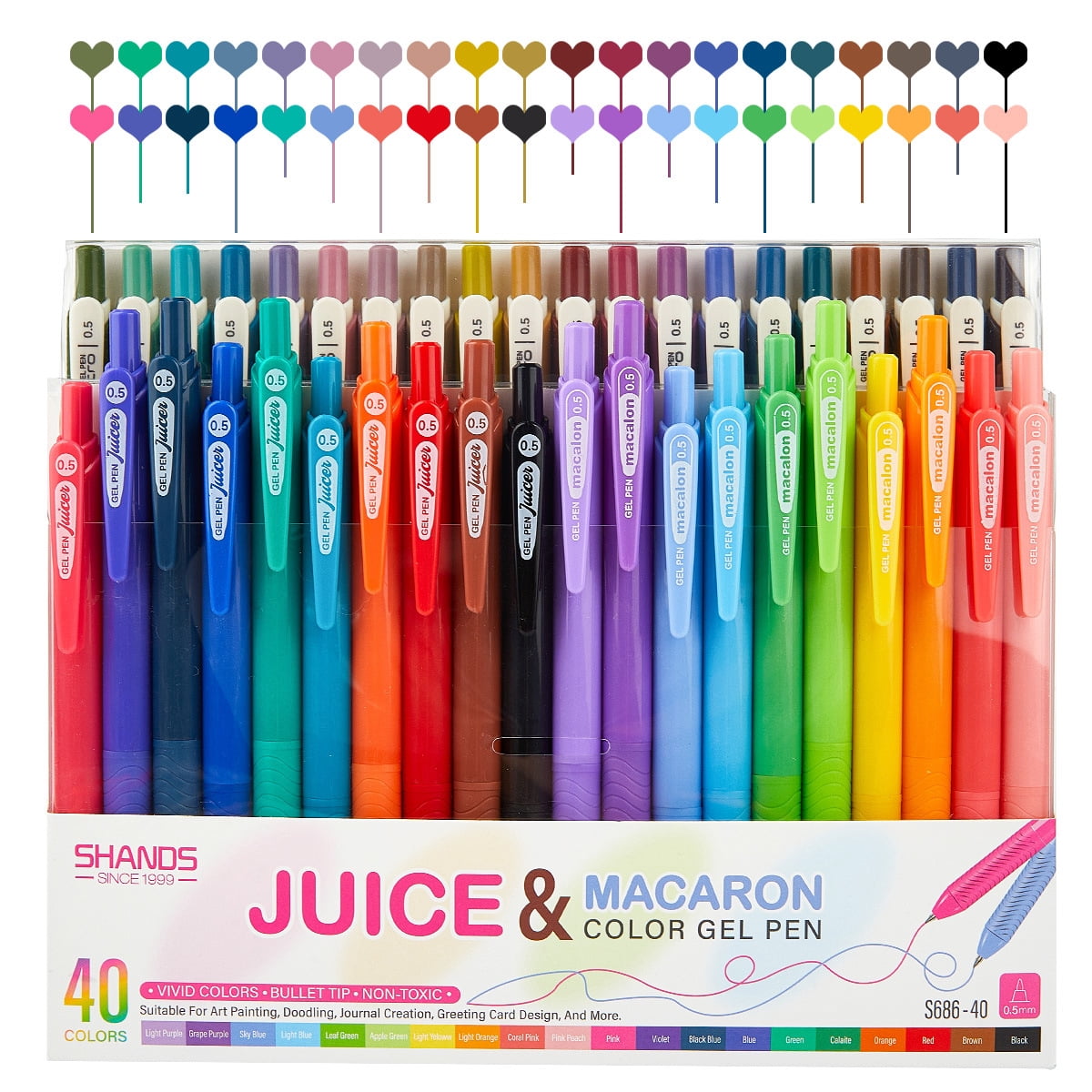 Retractable Gel Ink Pens, 0.5mm Extra Fine Point Tip, Journaling Smooth Writing Note Taking Coloring