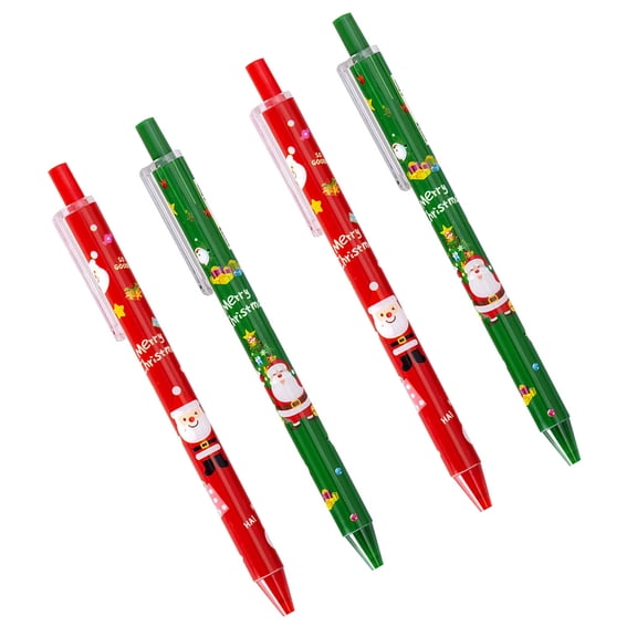 Retractable Gel Pen 0.5MM Christmas Writing Supplies Smooth Writing Refillable for Student Adult Writing Journaling 4Pcs