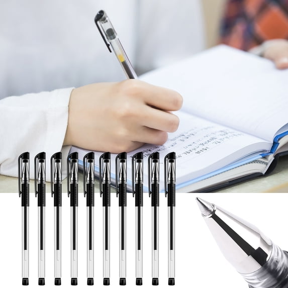 Retractable Gel Pens 0.5mm Fine Point – Smooth Colorful Writing Pens, No Bleed, 10 Pack, Assorted Colors, Comfortable Grip, Fade-Resistant Ink • Office Journaling Gift