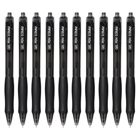 Retractable Gel Pens, 5.7 Inch 0.5mm Black Ink Pens, Silicone Grip Quick Dry, for Office Document Signing, Qtmrj