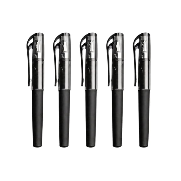 Retractable Gel Pens, 5 Pack Portable Clinical Use Black Ink Pens, 0.16 fl oz Capacity, Smooth Writing for Healthcare Workers Hospital Medical Office Work Note Taking