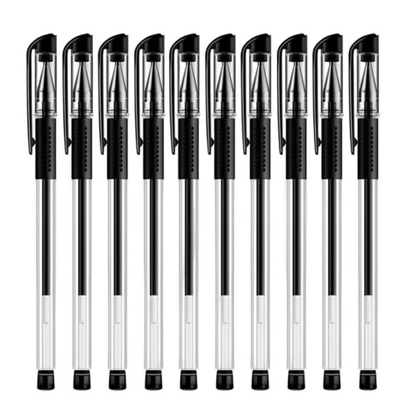 Retractable Gel Pens Set - Smooth Writing, Non-Bleeding, Ergonomic Grip for Journaling and Office Use - 10 Pack