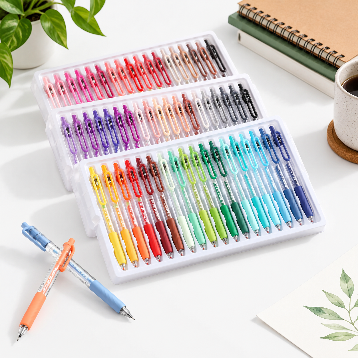 Retractable Gel Pens for Coloring, 54 Colors, Smooth Ink Flow for Art ...