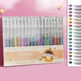 thumbnail image 1 of Retractable Glitter Gel Pens,18 Colors Metallic Ink Coloring Pen Fine Point Smooth Writing Color Pens for Adult Coloring Book Note Taking Aesthetic Art Supplies, 1 of 3