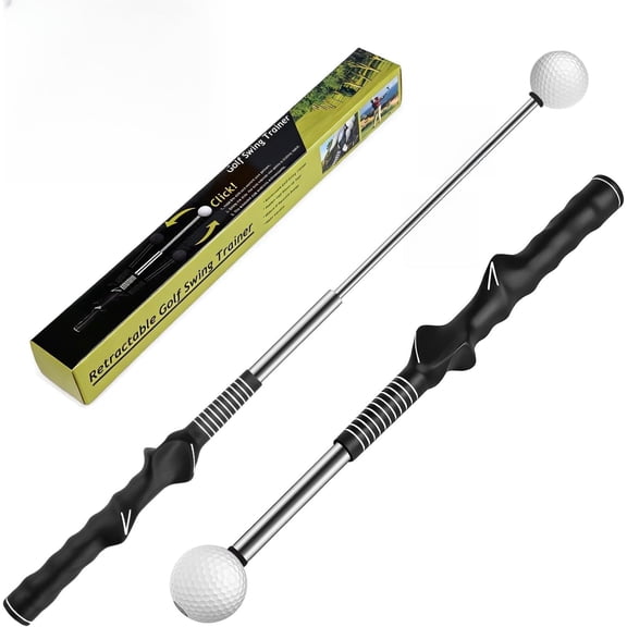 Retractable Golf Swing Aid for Golf Speed Training, Rhythm Click Golf Swing Trainer for Indoor Golf Practice & Outdoor Warm Up, Golf Grip Trainer for Improving Hitting Strength & Tempo