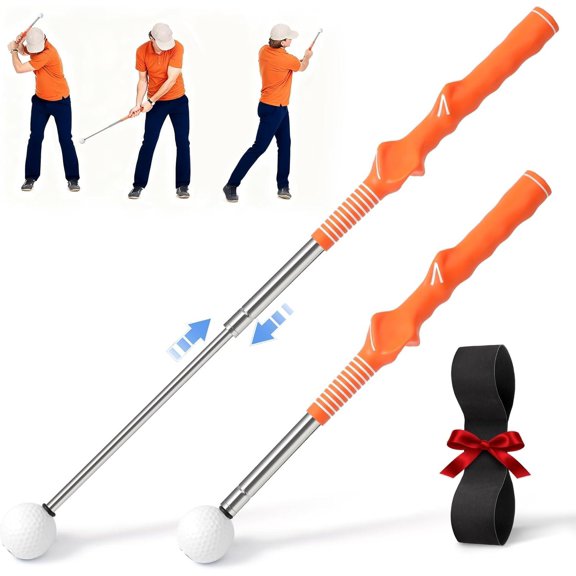 Retractable Golf Swing  Aid, Right-Handed Tempo Stick Golf, Golf Click Stick & Retractable Golf Swing Trainer Enhance Swing Rhythm, Grip Strength & Speed for Beginner Golfers