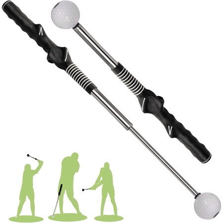 Retractable Golf Swing Training Aid, Golf Grip Trainer & Golf Swing Trainer for Warm-up, Golf Accessories - Strength & Tempo Training for Chipping Hitting