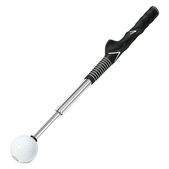 Retractable Golf Swing Training Aid, Right-Handed Golf Swing Trainer, Golf Click Stick for Practice Correction Indoor Outdoor Hitting (Black)