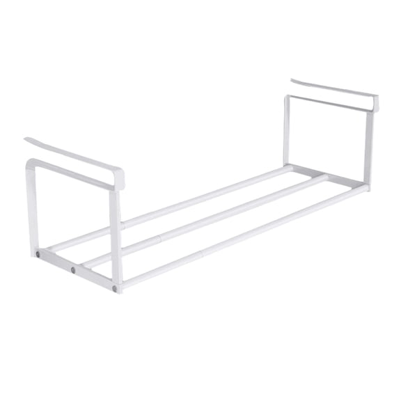Retractable Hanging Shoe Storage Rack,Space-Saving Under-Cabinet Layered Shoe Organizer Basket,Adjustable Partition Shoe Shelf For Household Closet Shoe Sorting & Wardrobe Space Optimization-(White)