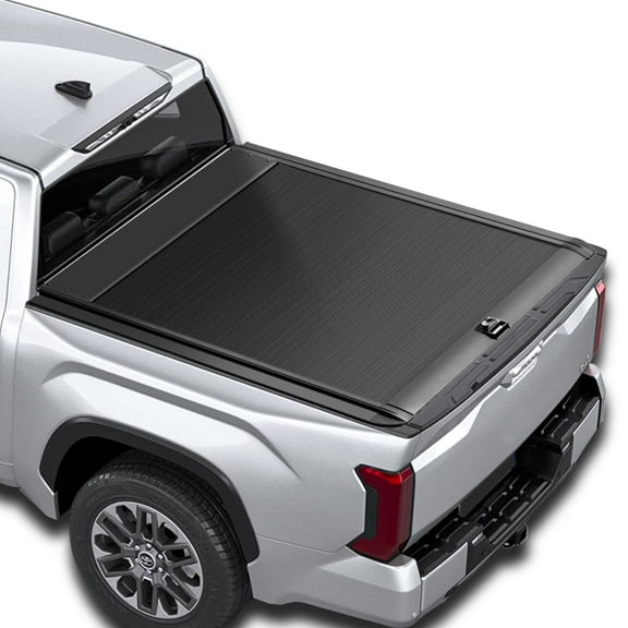 Retractable Hard Tonneau Cover Fits 2014-2025 Toyota Tundra 5'6" (66.7) Truck Bed Matte Black Aluminum Low Profile Waterproof Off Road (Retractable, Matte Black, Manual Retract)