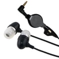 thumbnail image 1 of Retractable Headset Hands-free Earphones w Mic Metal Earbuds Headphones In-Ear Wired [3.5mm] [Black] D2X for Blackberry DTek50, Priv - BLU Advance 5.0, Life One X2, R1 HD Plus, Vivo 5 5R, 1 of 4