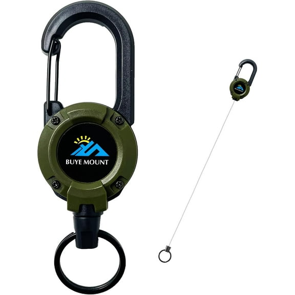 Retractable Heavy Duty, Multitool Carabiner Badge Holder, Retractable Clip Id Holder, Upgraded 58cm Stainless Steel Cord, Suitable for Men and Women Green