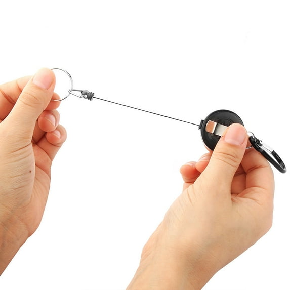 Retractable Holder Carabiner Reel Key Chain Badge Ski Pass for Climbing