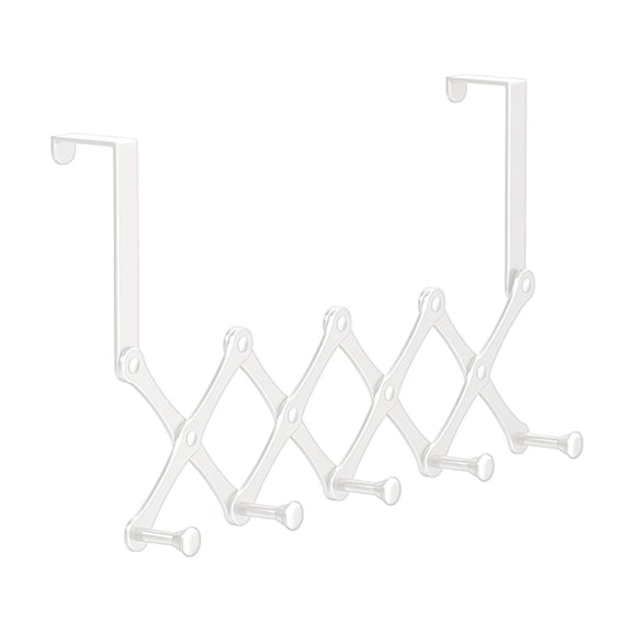 Retractable Hooks Behind The Door, Space Saving and No-Drill Design, Iron Material, Adjustable Hanging Rack for Clothes, Suitable for Bedroom and Entryway