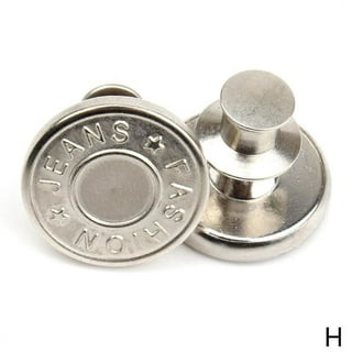 3x 17mm Replacement Jean Buttons, No Sew Instant Button Detachable Pants  Button English 
